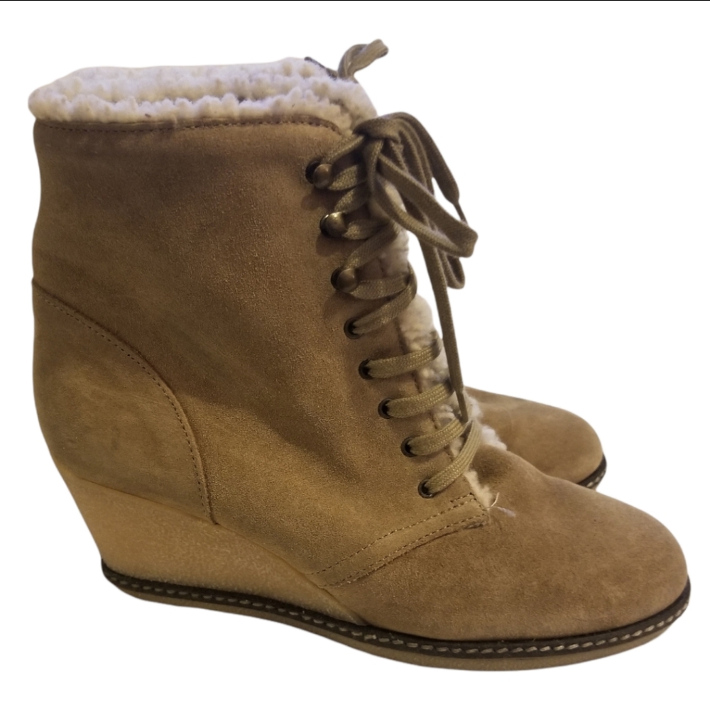 J.Crew MacAlister Wedged Bootie Tan Size 10